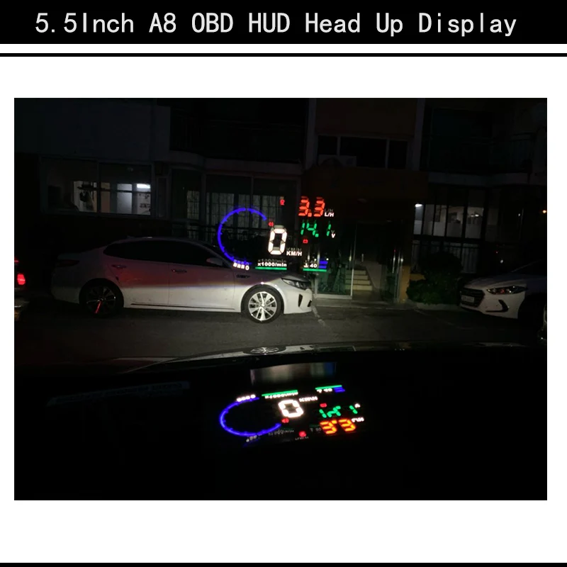 5.5 дюймовый A8 OBD HUD Head Up Display Автомобильный светодиодный лобовое стекло Проектор
