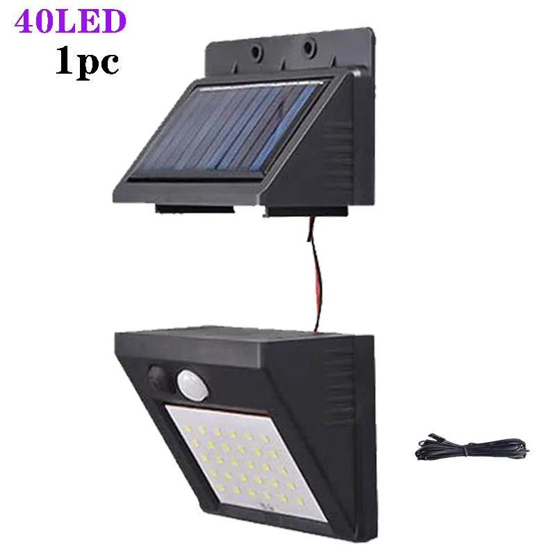 Detachable 40LEDX1 A2 Солнечный ночной Светильник 40LED садовый светильник с датчиком движения используется солнечная энергия костюм домашний уличный двор дорожка забор - Испускаемый цвет: Detachable 40LEDX1