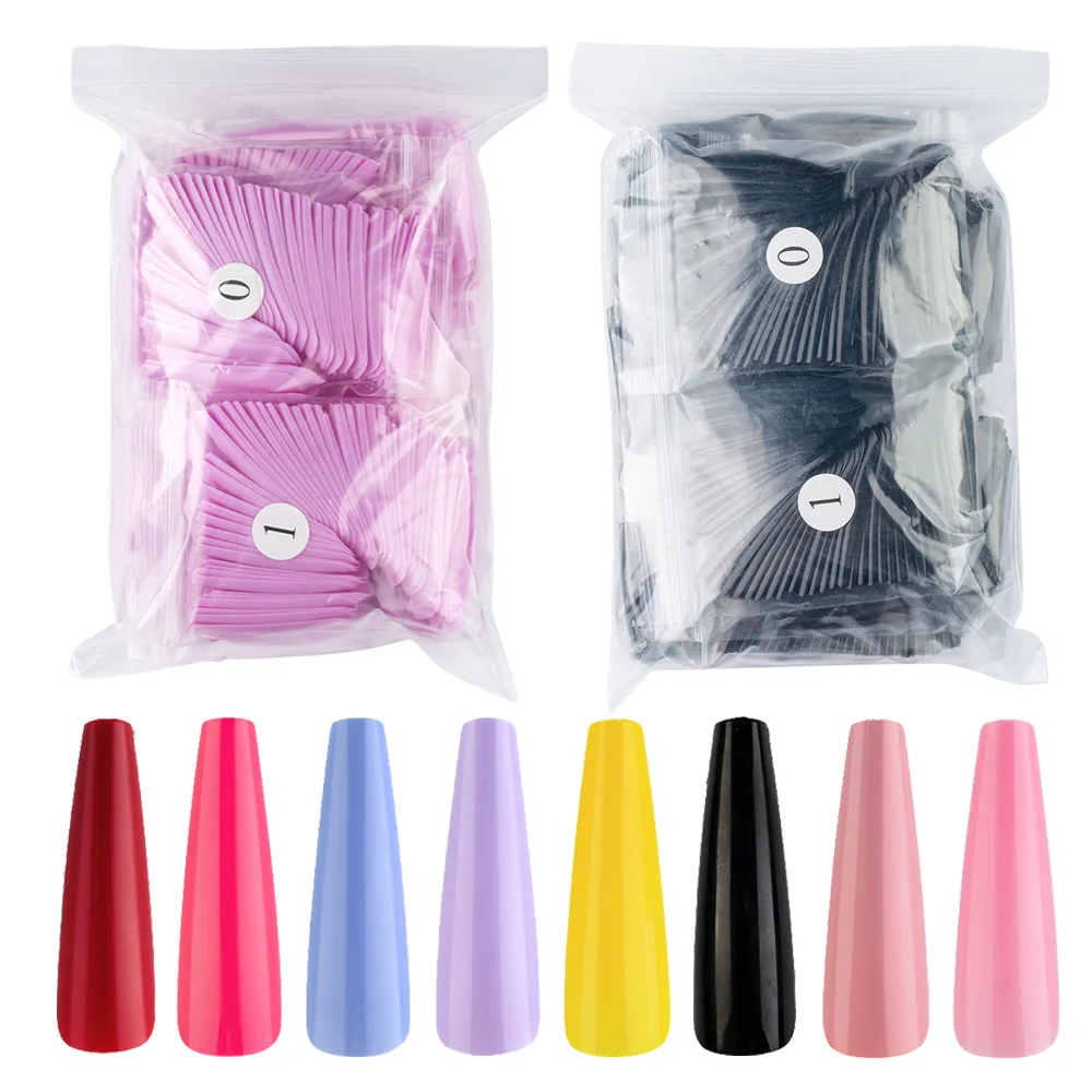 

600pcs Super Long French False Nails Press on Nail Color Nail Tips Coffin Detachable Fake Nails Manicure Nail Art Tools
