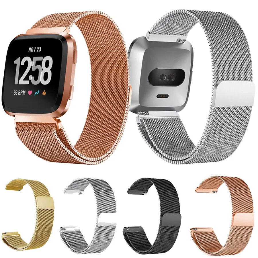 Металлический браслет из нержавеющей стали для Fitbit Versa ремешок на запястье