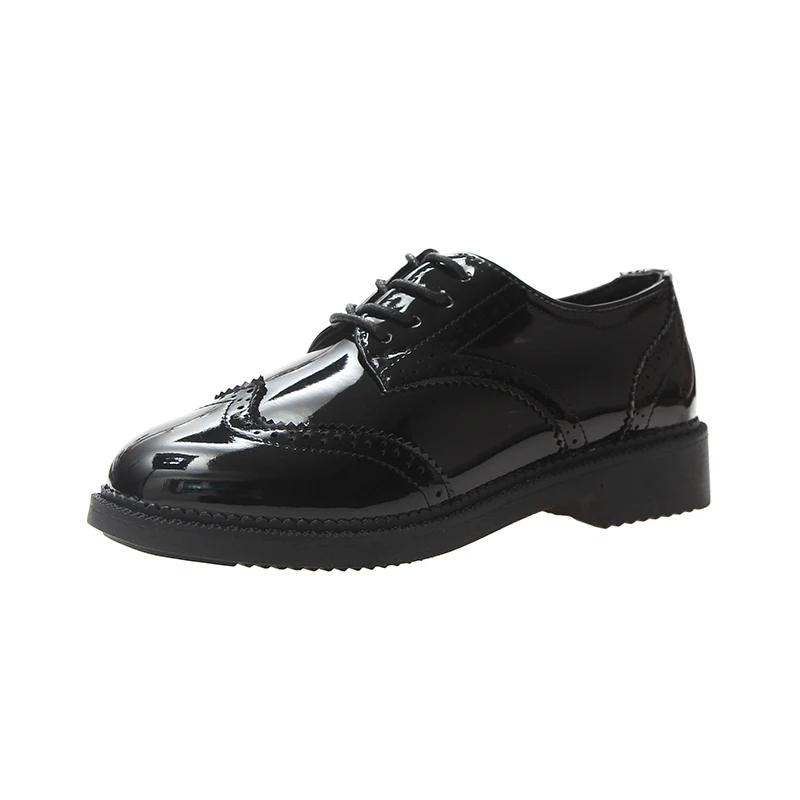 Clearance sale Flats Women Shoes Loafers Patent Leather Elegant Low Heels Slip On Footwear Female Pointed Toe Thick Heel PM-126 | Спорт и