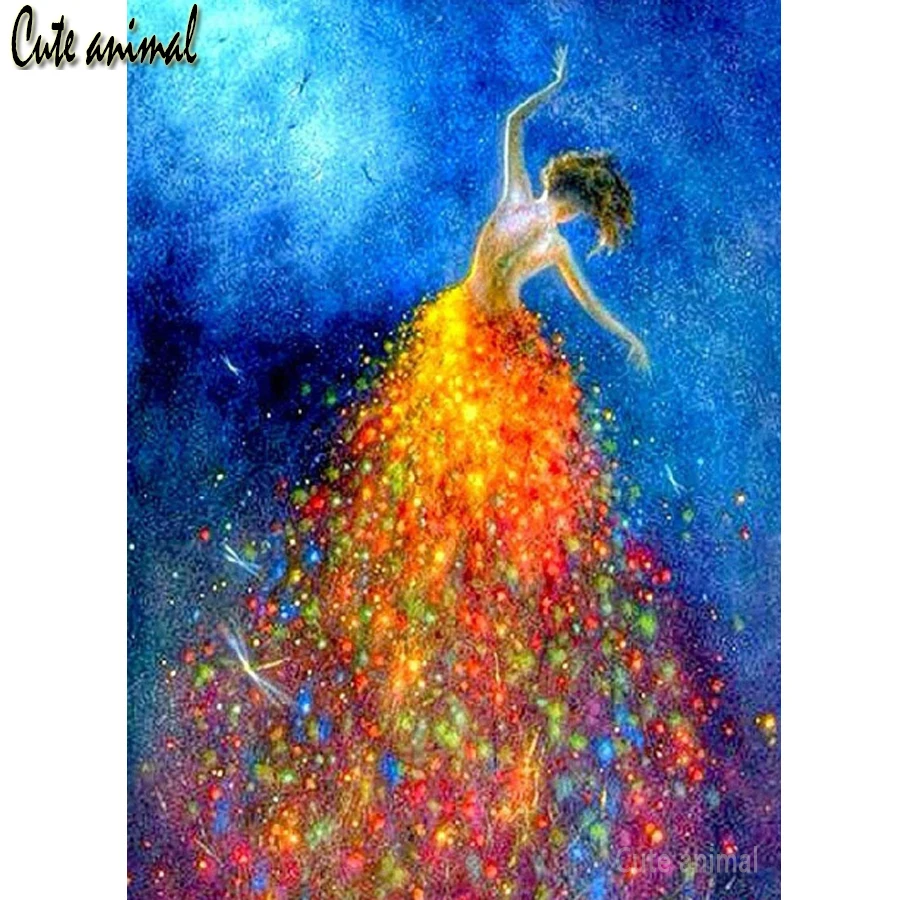 

Полная квадратная круглая дрель 5D алмазная картина балетная танцевальная девушка абстрактная цветная вышивка Алмазная мозаика украшение на стену подарок