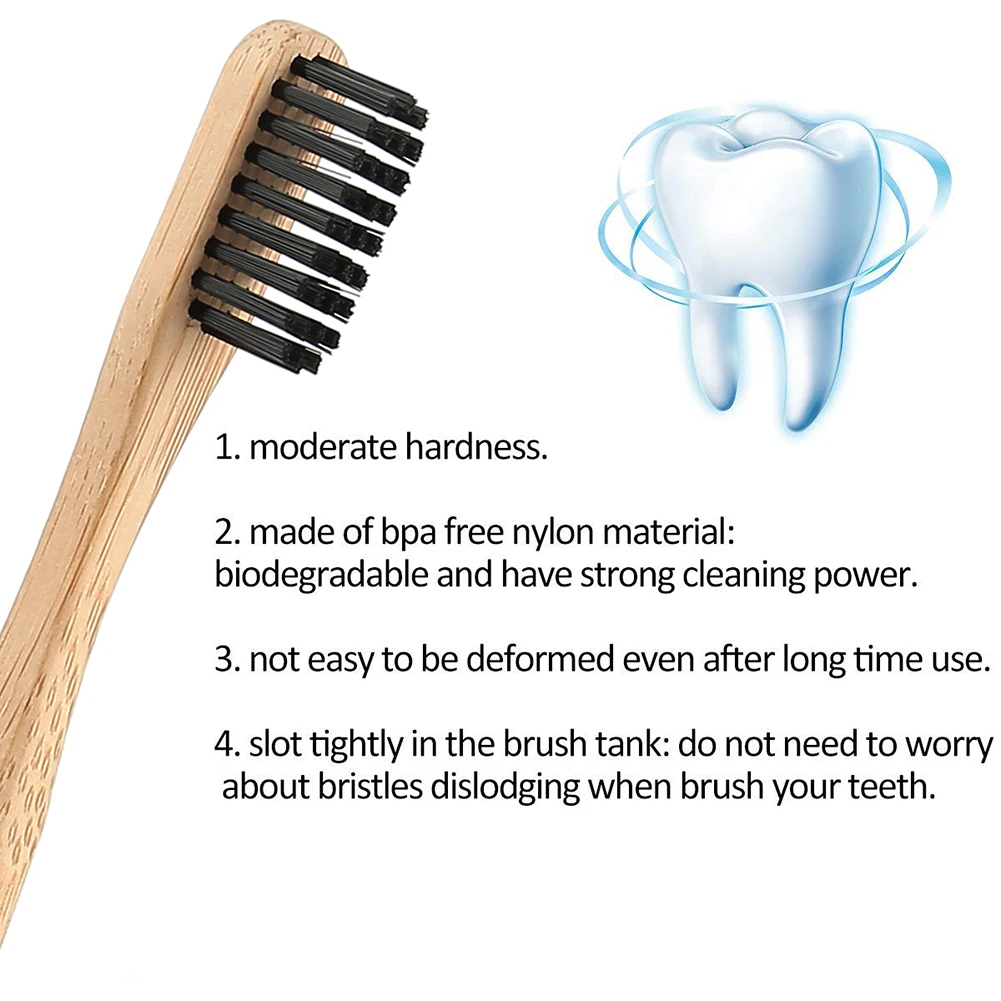 Прямая поставка зубная щетка из натурального бамбука мягкая щетина экологически