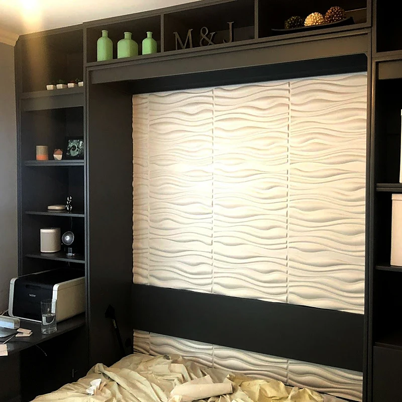 12 шт. 30см Северная минималистичная волна линий 3D настенные наклейки декор для гостиной, водонепроницаемые панели для обоев в отеле или офисе.