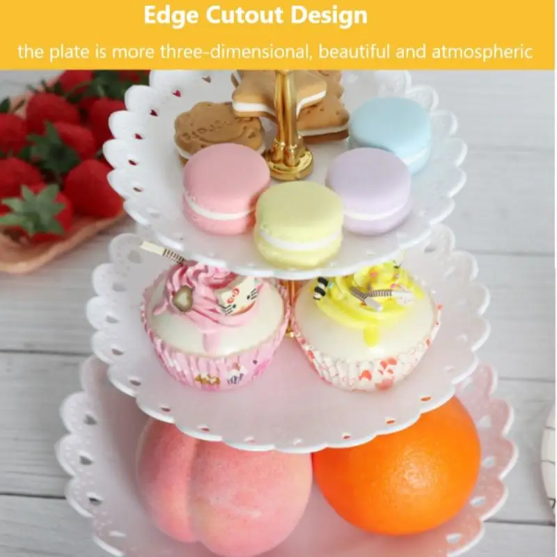 

3 Tier Fruit Plate Creative Candy Dish Snack Fruit Candy Home Kitchen Supplies European-Style Living Room Plastic Fruit Plate