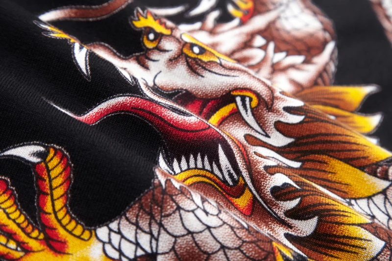 Autumn Sweater Men Jersey Clothing Black Gold Dragon Print Sweater Pullover For Men Casual Club Party Dj Clothing