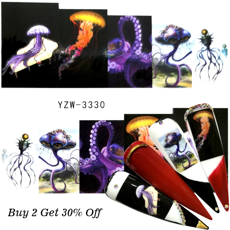 2022 1 лист на выбор водная наклейка для дизайна ногтей переводка Готическая