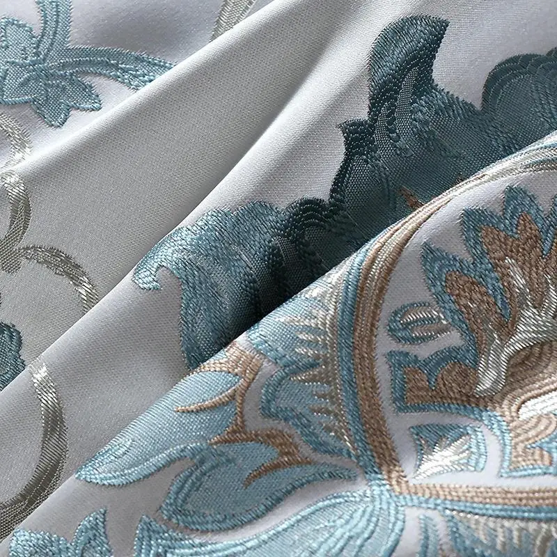 J зеленый + серебряными шелковыми нитями хлопок роскошный сатин жаккард