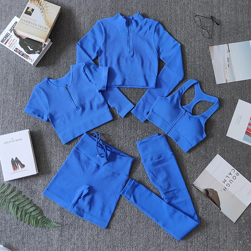 Комплект Для Йоги Женский сексуальный спортивный бюстгальтер на молнии с