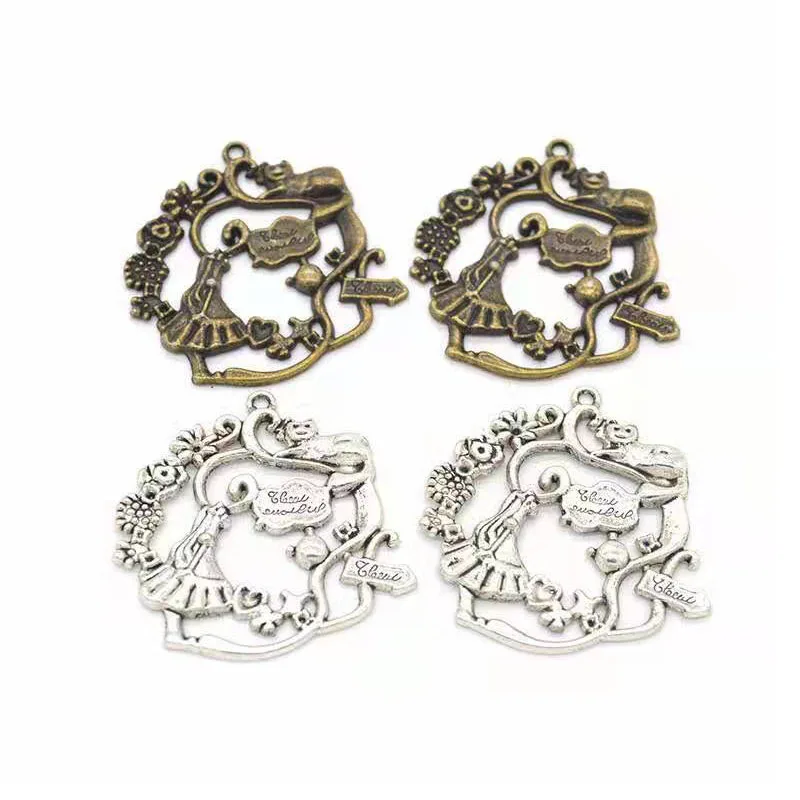 

4 шт./лот 41x41 мм античное серебро/античное бронзовое покрытие сплав гирлянда шармы подвеска подходят для ювелирных изделий