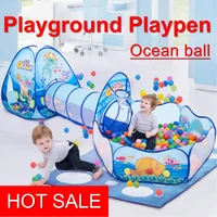 portable 3 in 1 tent playpen crawling tunnel baby tipi playground tent kids fence play house baby toys gift ocean ball pool
