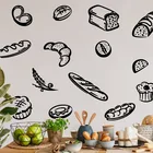 Хлебопекарня, хлеб, окно, наклейка на стену, кухня, столовая, выпечка, хлеб, закуски, стекло, наклейка на стену, виниловый декор для магазина