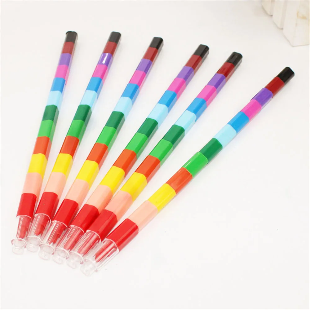 12 цветов масляных красок карандаши строительные блоки кавайные Канцтовары ручка