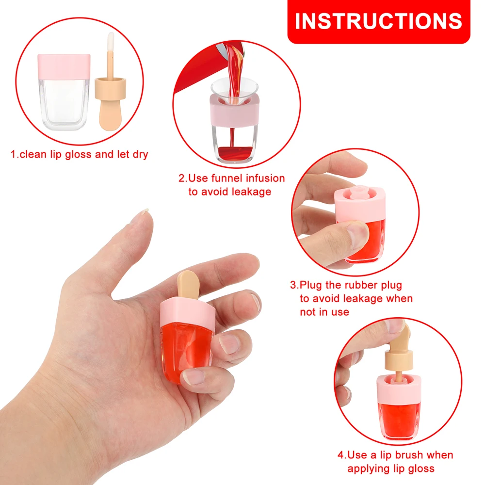 1 шт. милый стеклянный флакон для губ глазурь модный пустой DIY макияжа с