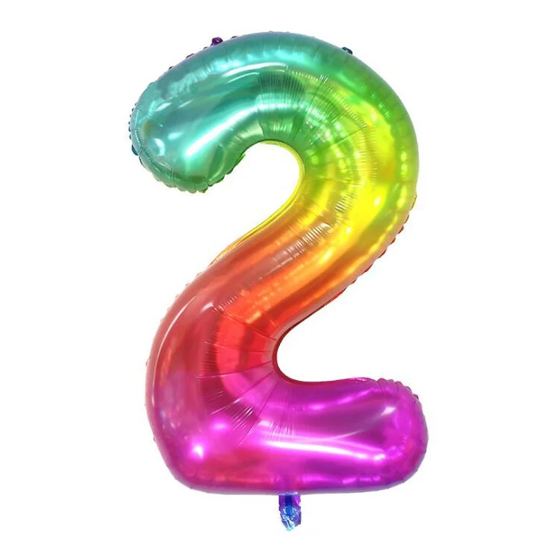 40 дюймовые Разноцветные зеленые воздушные шары из фольги в виде цифр 0 1 2 3 4 5 6 7 8 9