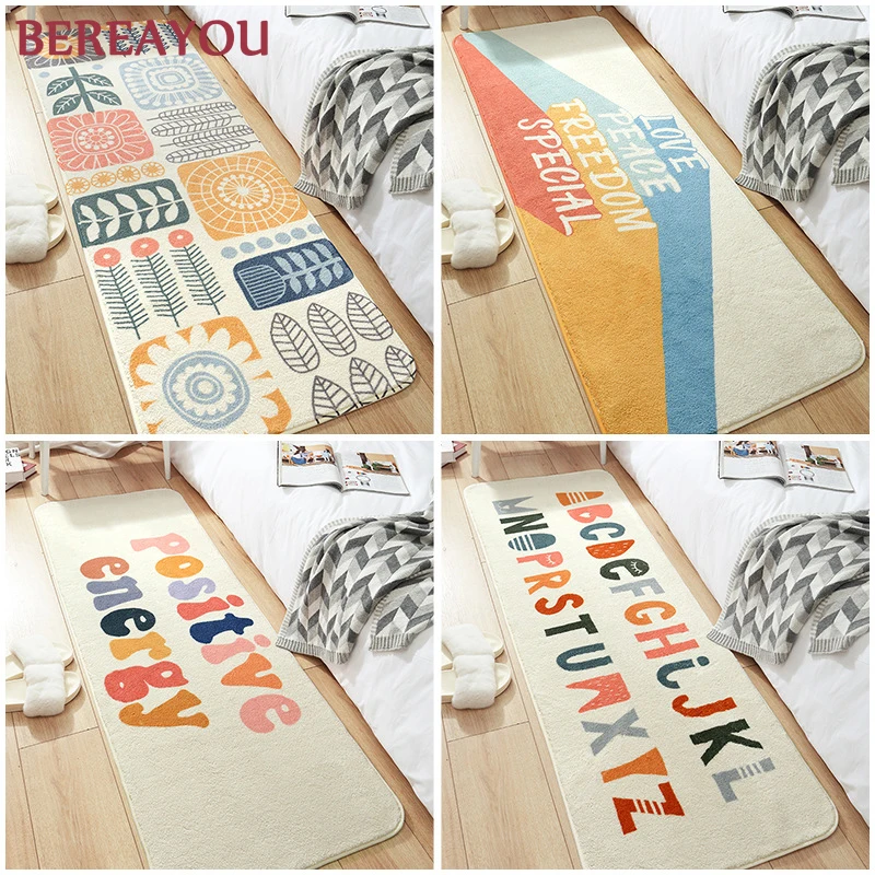 Напольный коврик из овечьей шерсти в скандинавском стиле длина нескользящий
