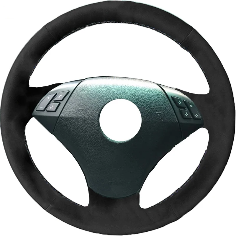 

Auto Alcantara Leather Hand-Stitched Black Suede Car Steering Wheel for BMW 520i 520li 523 523li 525 525i 530 530i 535 545i