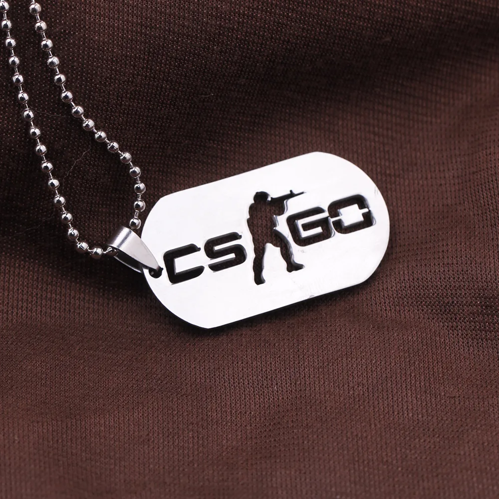 Prezzo 24 Pz/lotto Regalo Dei Monili Gioco A Tema In Acciaio Inox Cs-go Collana Per Gli Uomini CS ANDARE Dog Tag Pendente Best Gli Amici Di Dichiarazione Dei Monili