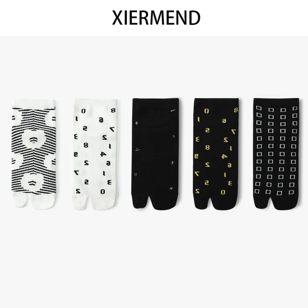 10 pieces = 5 pairs new socks women female ins black and white striped cotton women socks thin couples