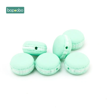 Mint Bopoobo 3 шт силиконовые бусины Детские Прорезыватели Bpa бесплатно пищевая Детская жевательная для прорезывания зубов для DIY ожерелье грызуны мини бусины для печенья - Цвет: Mint