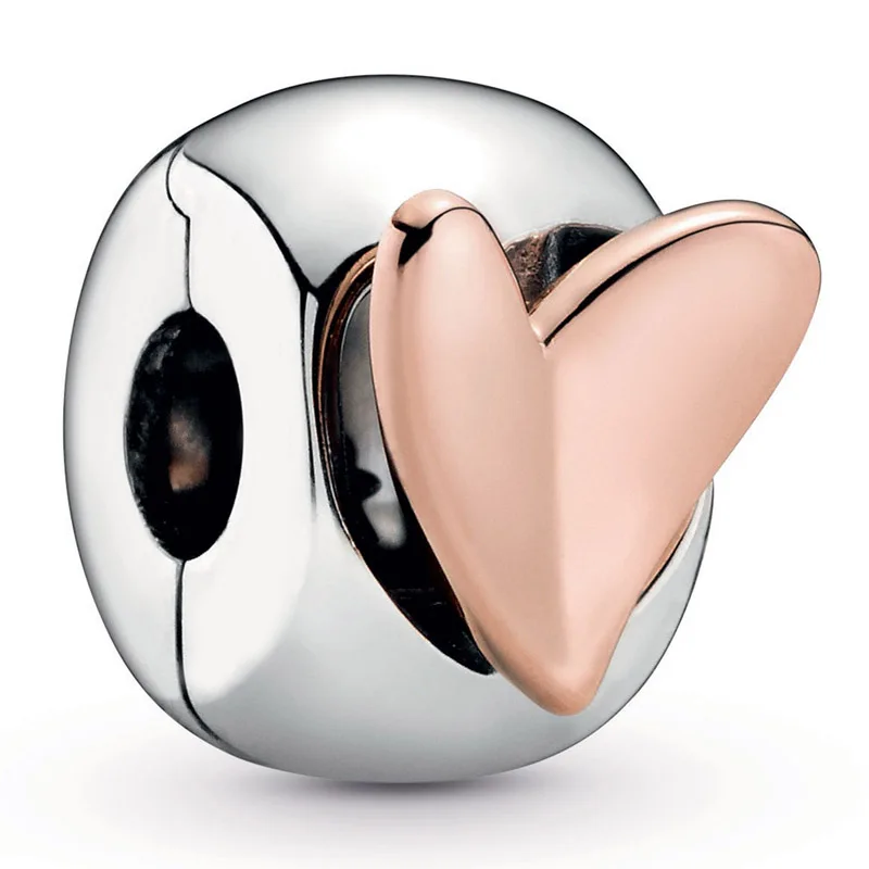 

Оригинальная Роза, двухцветный зажим в форме сердца свободной руки, бусины-Стопперы, ювелирные изделия «сделай сам», подвеска из стерлингов...