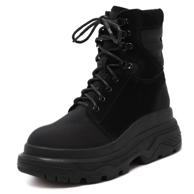 Ботинки на платформе в байкерском стиле Новинка 2020 года зимние плюшевые
