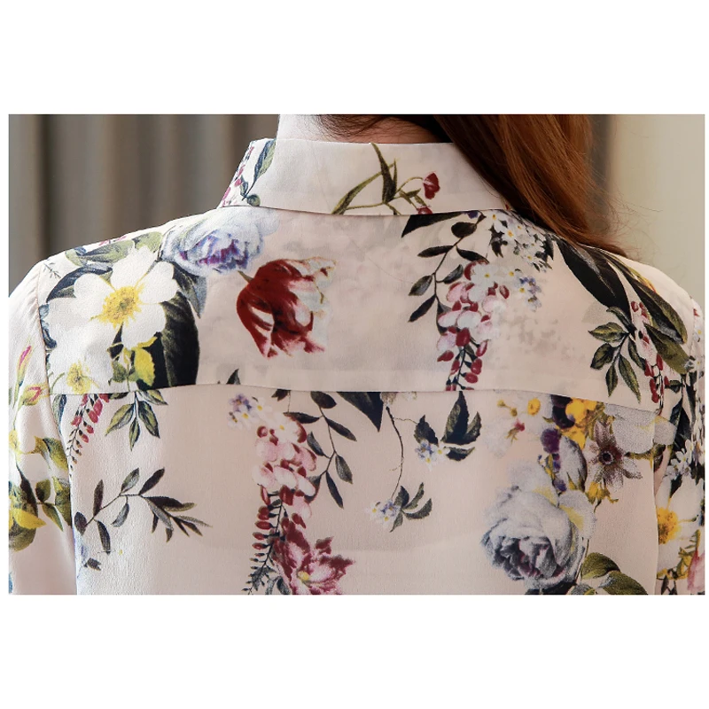 

Ladies Tops Silk Blouse Women 2020 New Long Sleeve Print Shirt Women Vintage Plus Size Elegant Clothes Blusas Mujer 8183 50