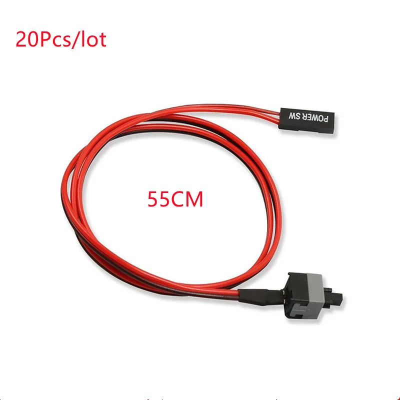 ATX 20 шт. настольный компьютер 2 Pin ПК включение/выключение питания Кнопка кабель