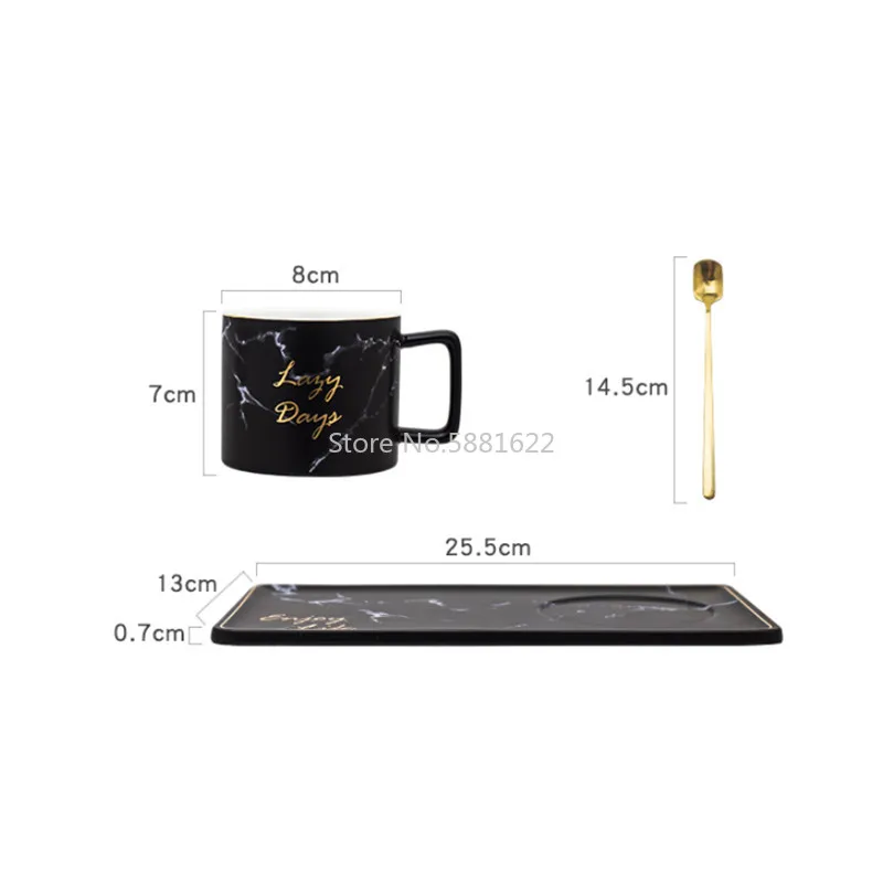 Керамическая кофейная кружка с мраморным рисунком набор для десертов закусок