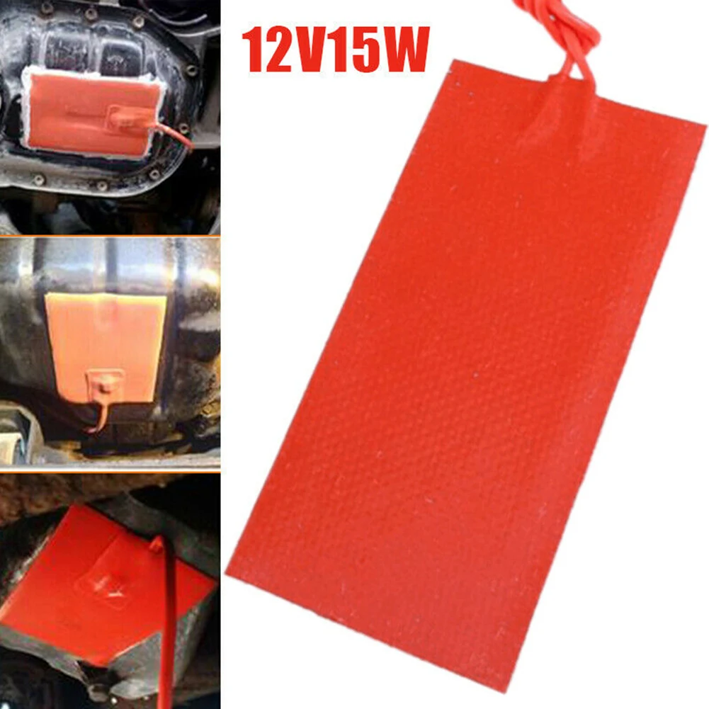 Quick Heat Silicone Heater Pad 12V 15W Car Fuel Engine Oil Tank Tool Heating Mat Warming Accessories 50x100mm