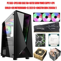 pc casex99 motherboarde5 2620 v3 processorkingston ddr4 2666ghz2 ram3pcs rgb case fanrated 500w power supplycpu cooler