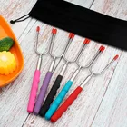 5 шт., телескопическая гриль-вилка из нержавеющей стали, 5 цветов