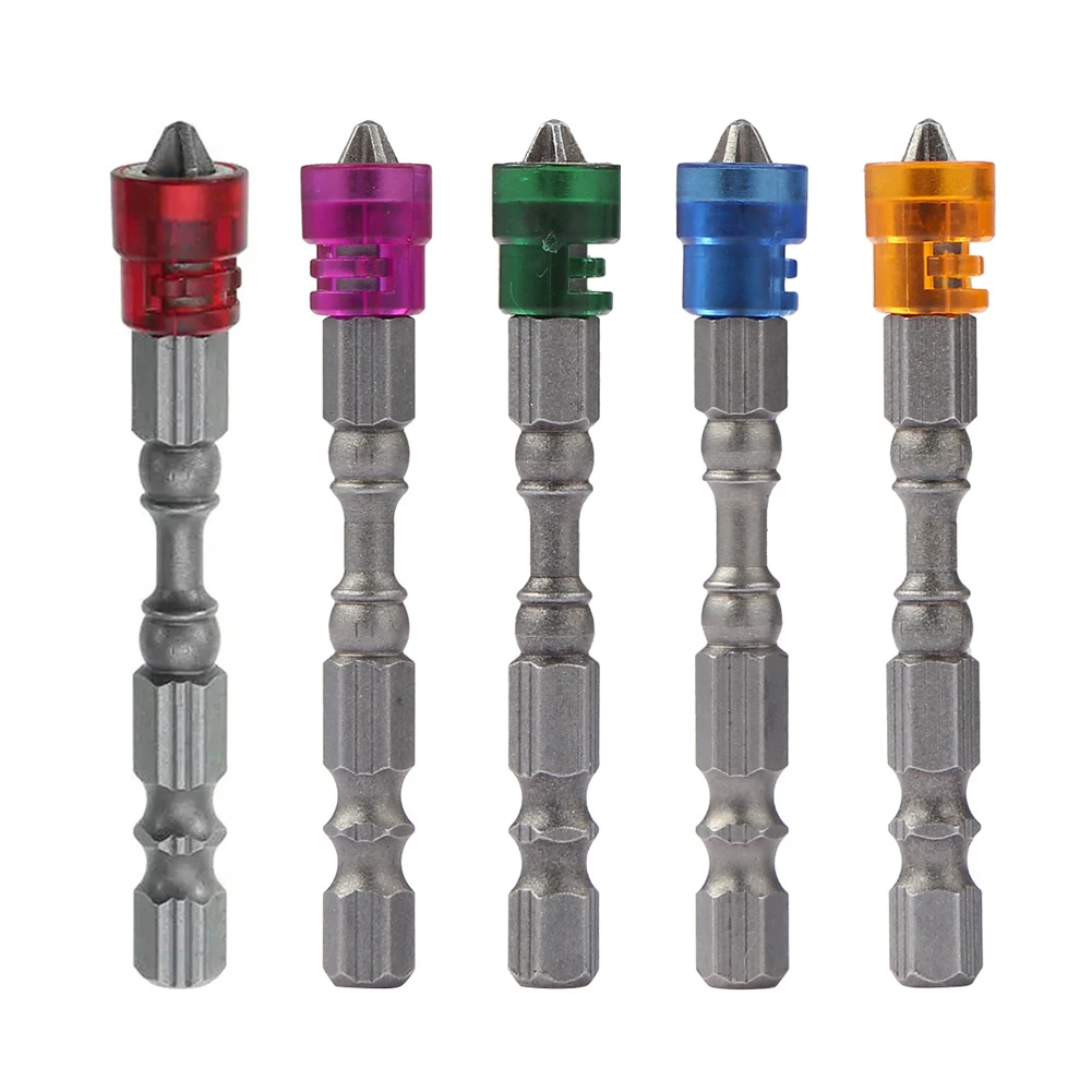 

5/1Pcs S2 Alloy PH2 Phillips Single Head Magnetic Screwdriver Bits Anti-Slip 1/4 Inch Hex Shank Drywall Electric Screwdriver Set