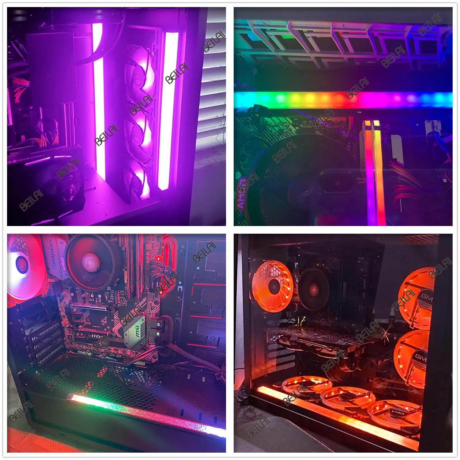 Адресуемая 5 в 3-контактная алюминиевая RGB светильник ная лента для ПК Шасси с