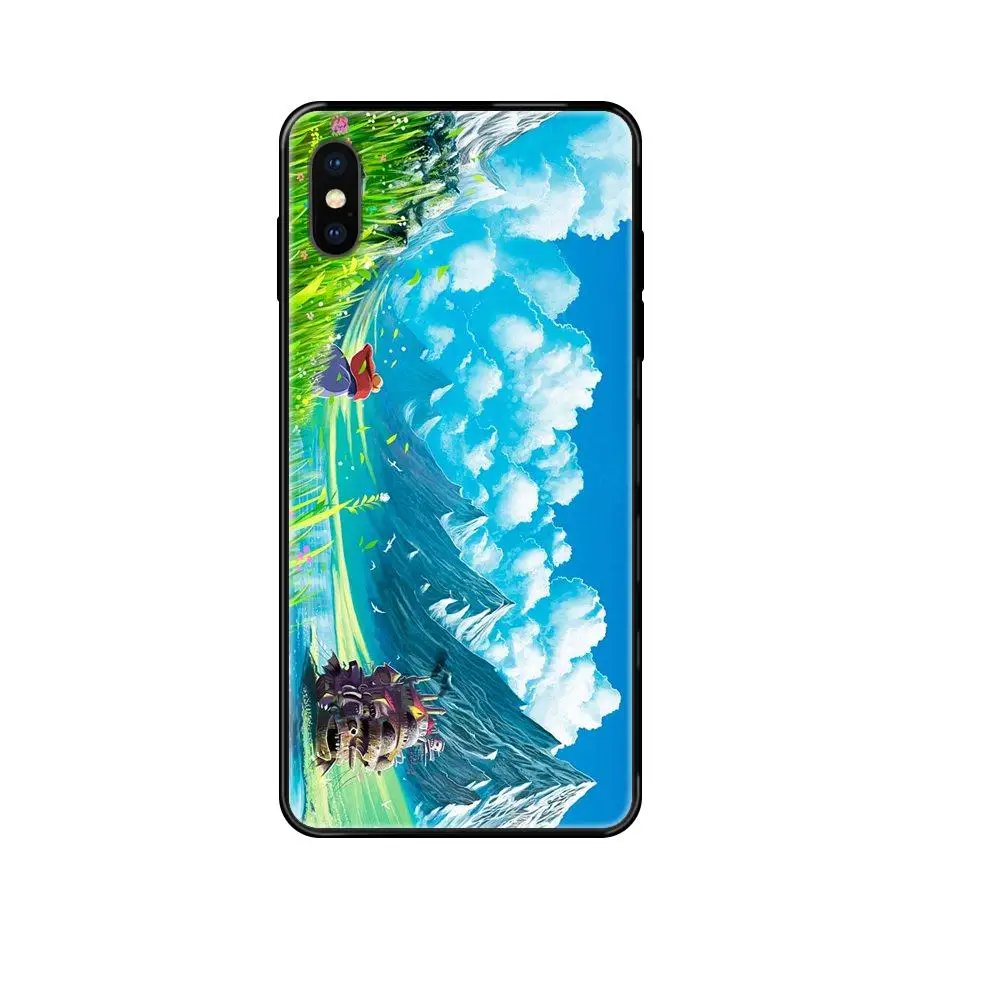 Черный мягкий чехол для телефона из ТПУ с рисунком Миядзаки движущийся замок Xiaomi