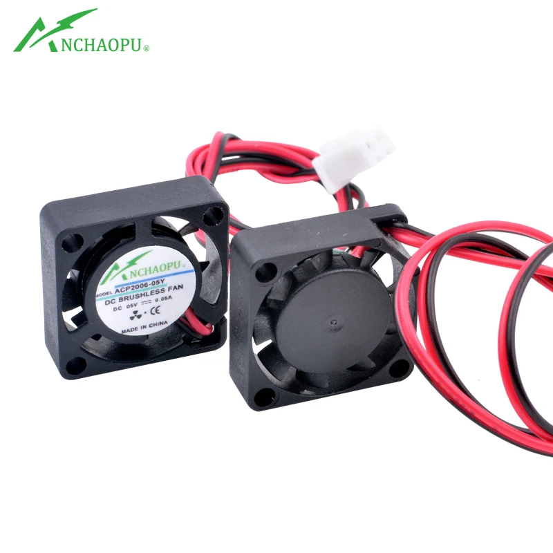 ACP2006 2cm 20mm fan 20x20x6mm DC5V 12V 2pin Micro cooling for micro equipment purifier drone | Fans &amp Cooling