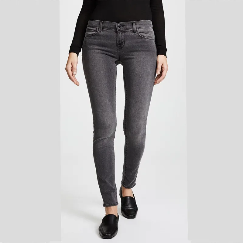 Весенняя новинка Брендовые женские эластичные джинсовые узкие брюки высокая