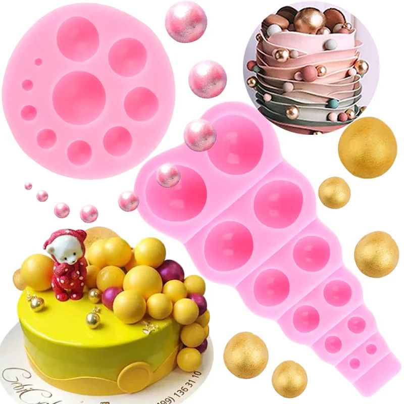 

Многоразовые полусферические жемчужные шарики, силиконовая форма для торта, полукруглая форма для мыла, помадки, шоколада, инструменты для украшения тортов, «сделай сам», формы из эпоксидной смолы