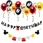 Микки Маус для вечевечерние, дневной день рождения, украшение сделай сам, баннер, аксессуары для торта, подарок на день рождения