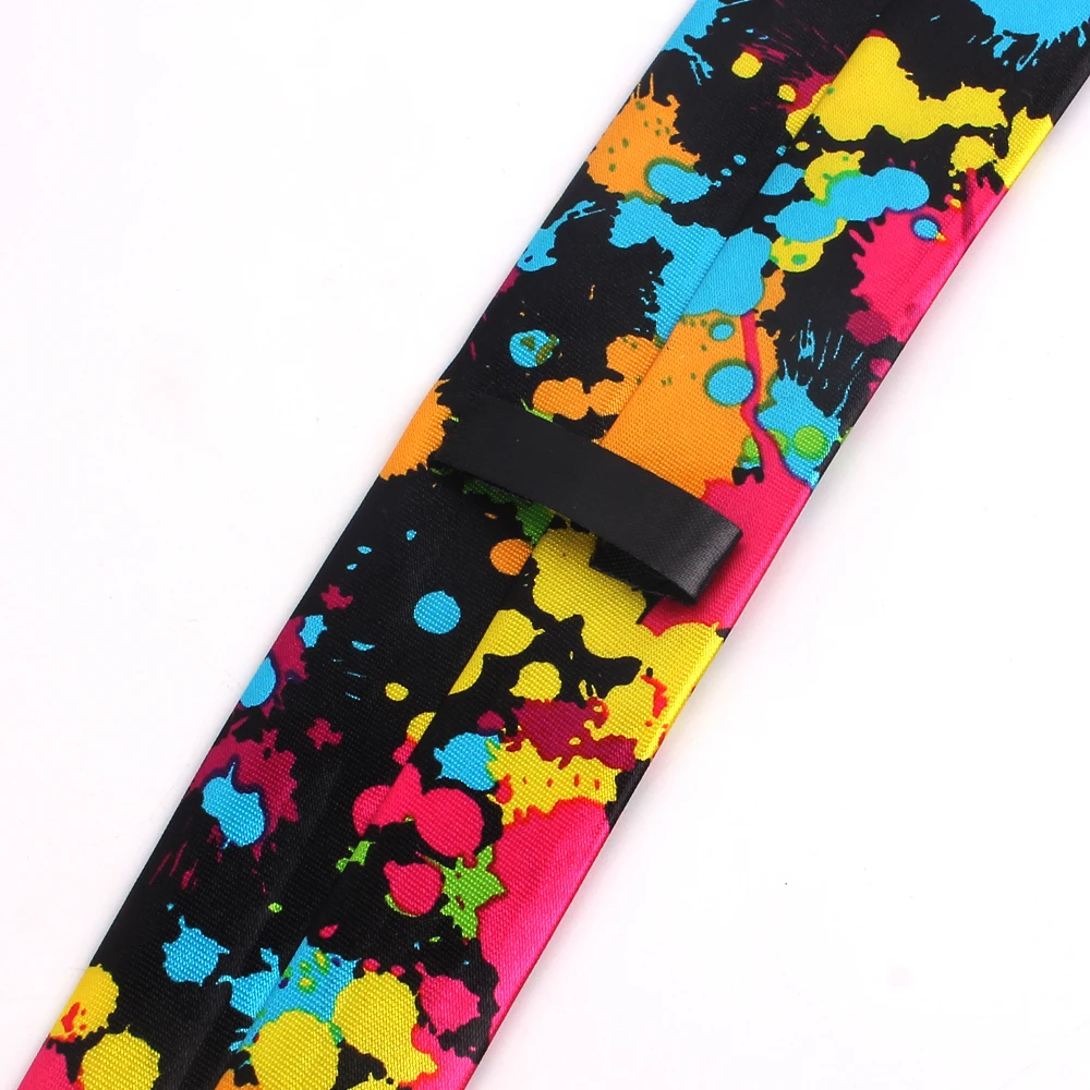 Узкие галстуки для мужчин и женщин повседневный галстук с разноцветным принтом