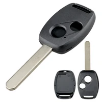 black 2 buttons remote car key case shell keyless remote fob uncut blade fix master keyless entry transmitter for honda