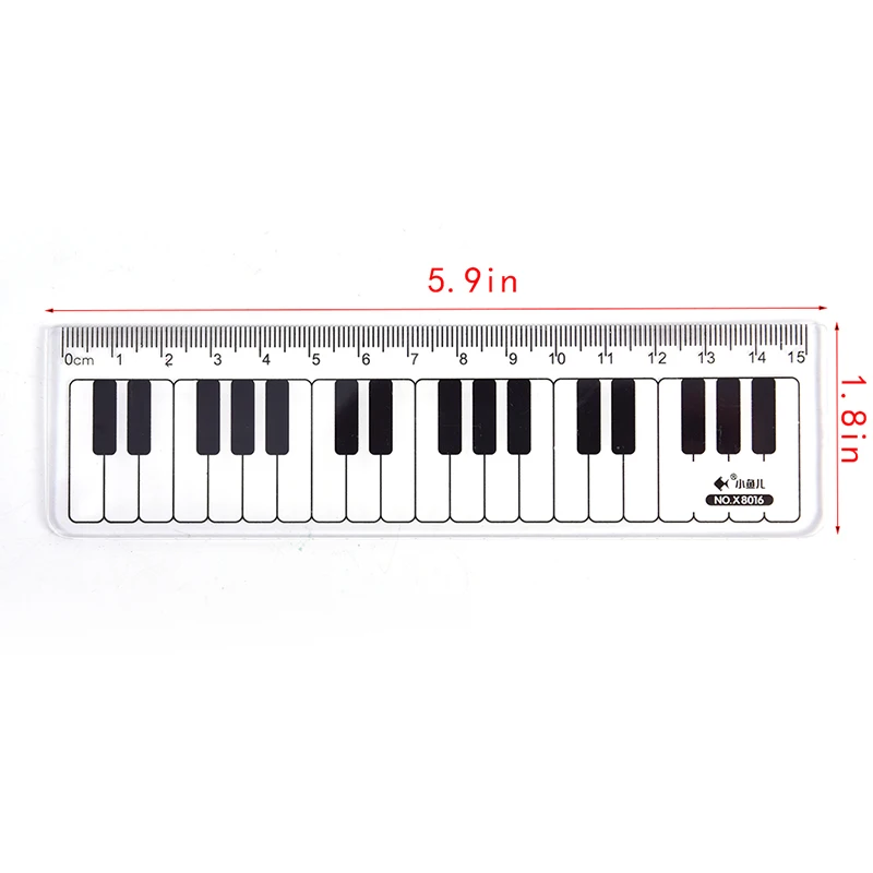 

1 Pcs Cute 15cm Black White Musical Notes Piano Transparent Plastic Straight Rulers Drawing Measuring Ruler Student Stationery