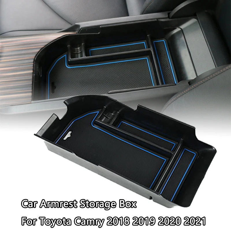 

Car Accessories Central Storage Armrest Container Box Cover Left-hand Drive Only For Toyota Camry 2018 2019 2020 2021 With Logo