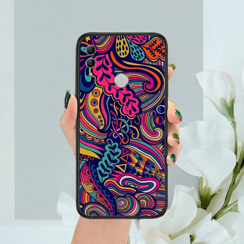 

Colourful Psychedelic Trippy Art Phone Case For Huawei Enjoy 7 7s 8 8e 9 9e 10 plus P8lite 2017 Honor 5a view9 play 3e