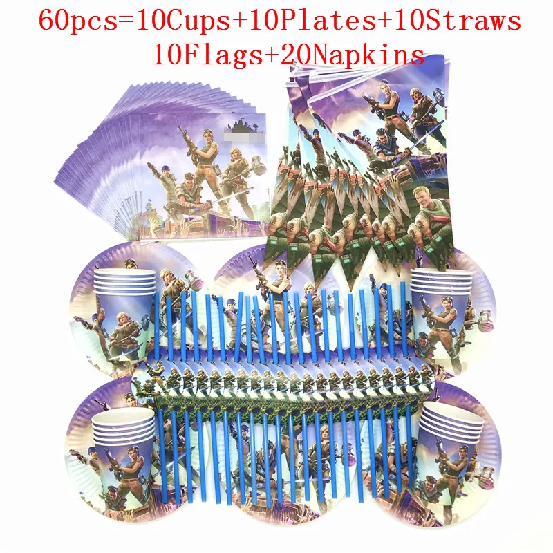 60/90/100 шт Многоцветный замок игра есть курица Baby Shower День рождения украшения набор баннер соломинки чашки таблички поставки