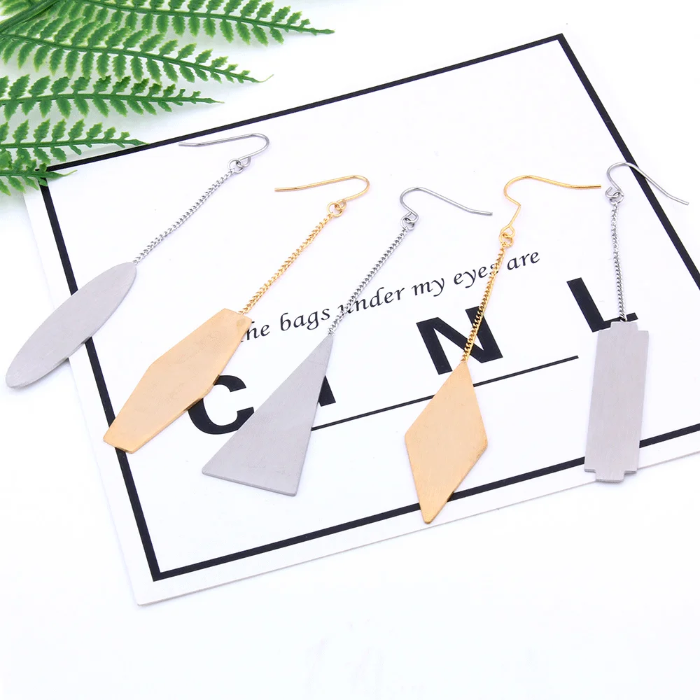 SHE WEIER геометрические серьги из нержавеющей стали женские длинные для женщин