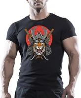 samurai tiger gym bodybuilding workout mma training t shirt summer cotton short sleeve o neck t shirt new s 3xl