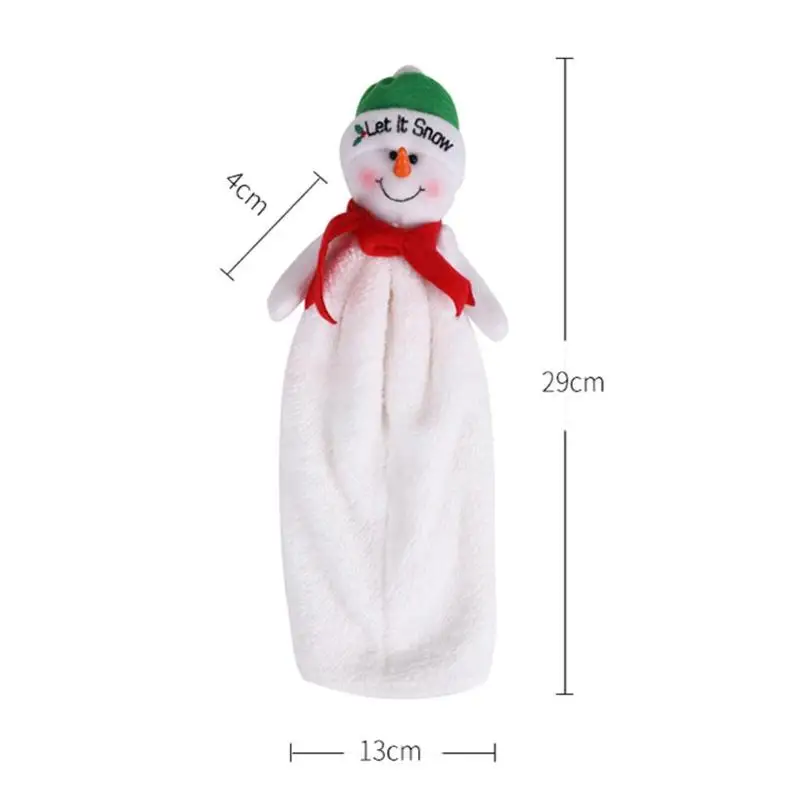 Милый полотенце для рук с мультяшном принтом Санта Клаус снеговик вышивка Handcloth Рождество абсорбирующей тканью Рождественский год украшения