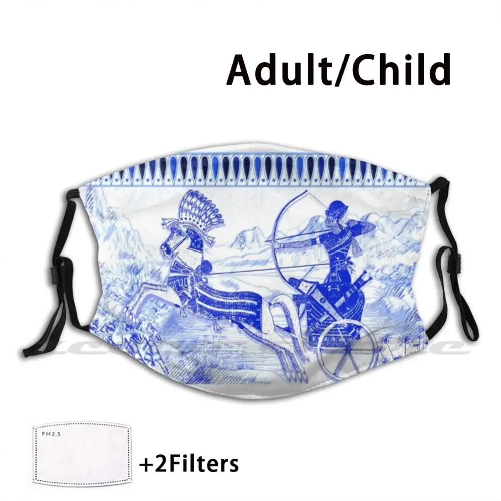 Египетский синий и белый Ramses ( Spode Inspired) моющиеся трендовые индивидуальные Pm2.5