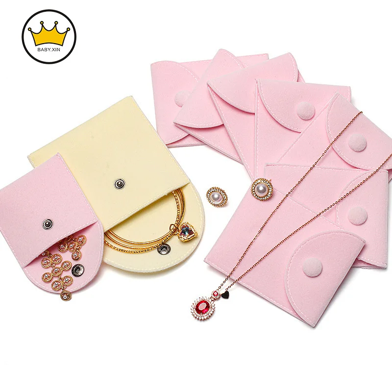 

Jewelry Packaging Bag Soft Velvet Snap Bag Plush Cloth Bag Packaging Wenwan Bag Earrings Ring Storage Pouch